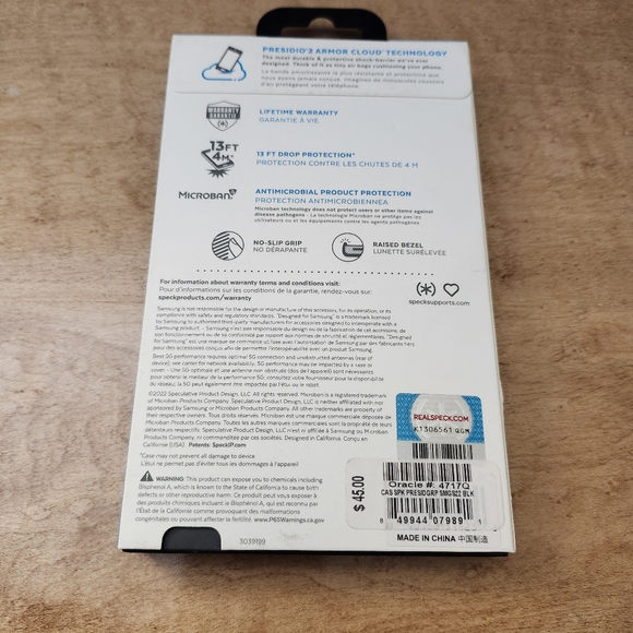 Speck Presidio2 Grip Series Case for Samsung Galaxy S22 - Black - Picture 2 of 7